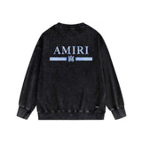 Amiri washed sweatshirt crayon horizontal strip printing washed old
