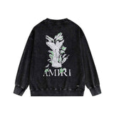 Amiri washed sweatshirt angel printing washed and distressed