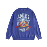 Amiri washed sweatshirt five-star rose printing washed and distressed