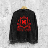 Amiri washed sweatshirt flower shield printing washed and distressed