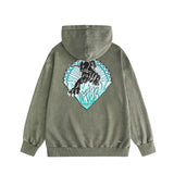 Amiri washed hoodie black panther distressed printing
