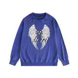 Amiri washed sweatshirt wing crown printing washed and distressed