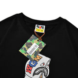 Bathing Ape T Shirt Summer, Shark Hoodie Printed Short Sleeve T-Shirt