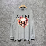 Amiri long sleeve shirts flower skull printing