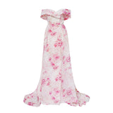 Women Party Dress Fashionable Temperament Flower Print Dress (Ss0416)