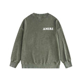 Amiri washed sweatshirt fat letter printing washed and distressed