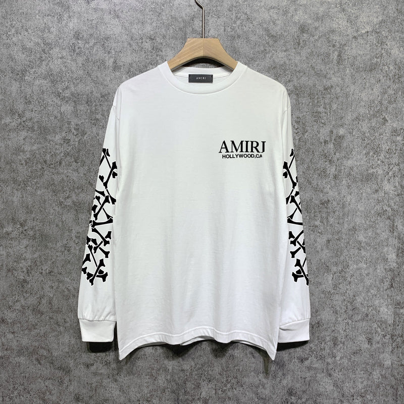 Amiri long sleeve shirts new bone sleeve printing