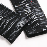 Mens Fashion Jeans White graffiti S8286#