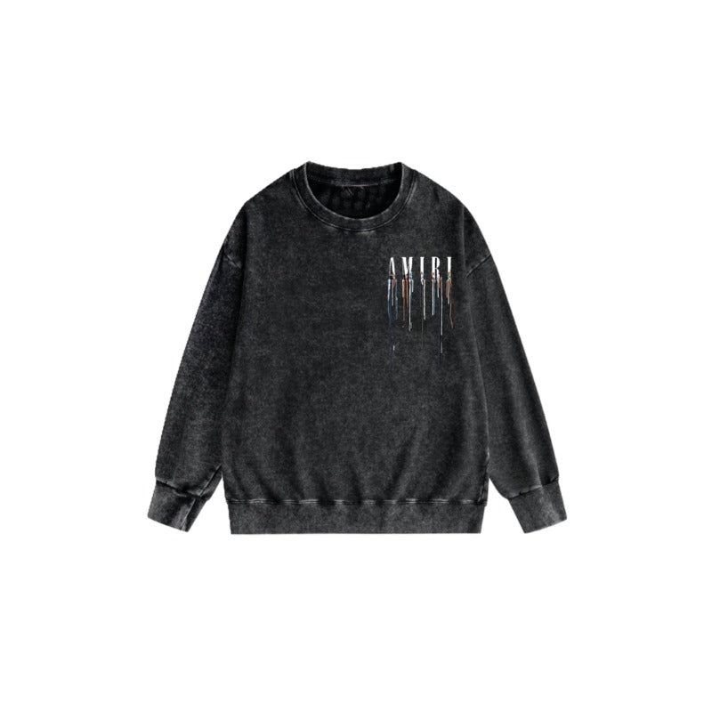 Amiri washed sweatshirt colorful ink splash paint mother printing