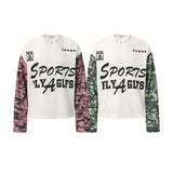 Men long sleeved shirt jw retro street trendy men's patchwork camouflage design men's waffle grids