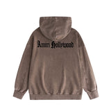 Amiri washed hoodie sanskrit printing distressed printing