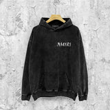 Amiri washed hoodie vine text washed distressed printing