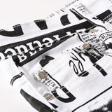 Mens Fashion Jeans Street newspaper style 5011#