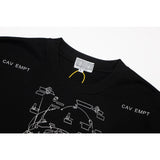 C.e t shirts abstract painting printingloose round neck pullover short sleeves