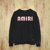 Amiri washed sweatshirt cashew flower large simple label printing washed and distressed