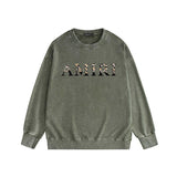 Amiri washed sweatshirt fur printing washed and distressed