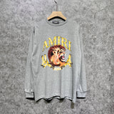 Amiri long sleeve shirts gold lion print