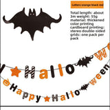 Halloween flag hanging ornaments Halloween Pumpkin Paper Banner – Triangle Flag Party Decoration