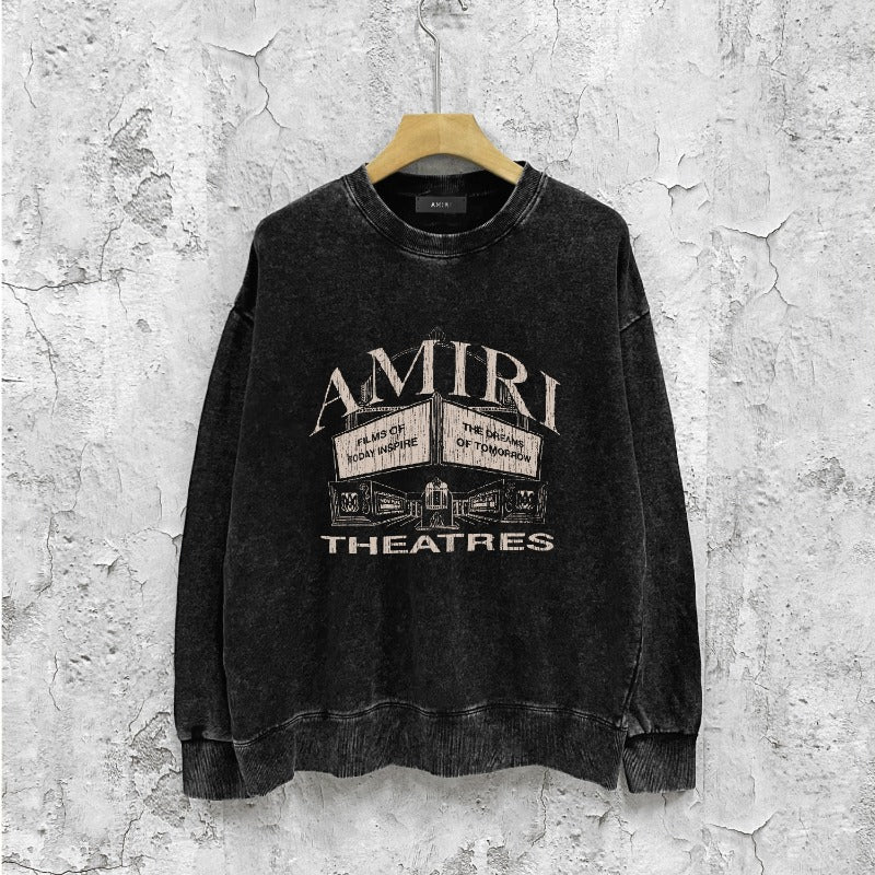 Amiri washed sweatshirt billboard print washed old