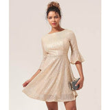 Women Party Dress Sequined Vintage Dignified Dress (Ss0416)