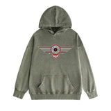 Amiri washed hoodie flying eagle wings chapter printing distressed printing