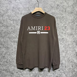 Amiri long sleeve shirts red font printing