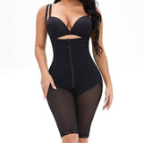 Sling Lengthened One-Piece Belly Contracting Hip Lifting Large Size Breasted Zipper Corset