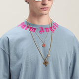 Palm Angels T Shirts Scarf Print Short Sleeve T-Shirt