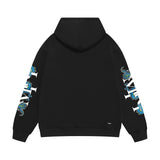 Amiri hoodie with overlapping letter dragon print