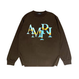 Amiri long sleeve shirts gradient overlapping letterprinting