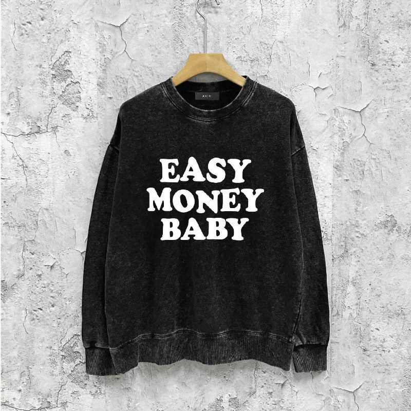 Amiri washed sweatshirt fat letter printing washed and distressed