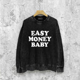 Amiri washed sweatshirt fat letter printing washed and distressed