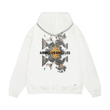 Amiri hoodie damaged oil painting sleeve print