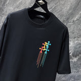 Chh Chrome Hearts T Shirts Color Ink Splashing Graffiti Sports Loose Short Sleeve T-Shirt