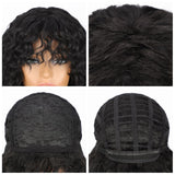 Women'S Wigs  Synthetic Heat-Resistant Afro Curly Wig with Straight Bangs