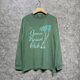 Amiri long sleeve shirts coconut tree bird printing