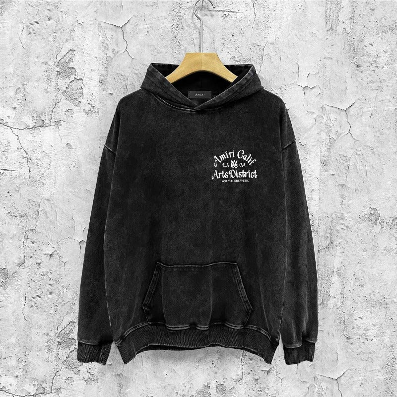 Amiri washed hoodie LA limited art word old print