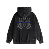 Amiri washed hoodie splashed ink large simple label distressed printing
