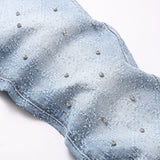 Mens Fashion Jeans rhinestones Wide-leg pants 5722#