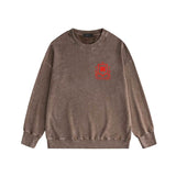 Amiri washed sweatshirt flower shield printing washed and distressed
