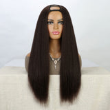 Women's Wigs Black Voluminous U-Part Straight Yaki Wig