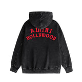Amiri washed hoodie hollywood pure letter distressed printing