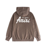 Amiri washed hoodie pure letter distressed printing