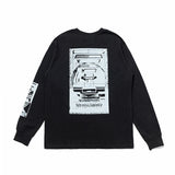 C.e sweatshirt fall and winterjapanese style trendy brand c.e signal lighthouse icon printing round neck pulloverlong sleeves