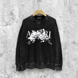 Amiri washed sweatshirt colorless floral printing washed and distressed