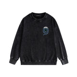 Amiri washed sweatshirt large patchwork colorful snake printing washed and distressed