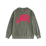 Amiri washed sweatshirt red letter miter letter print washed old