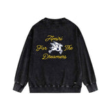 Amiri washed sweatshirt yellow letter pegasus printing washed and distressed