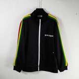 Palm Angels sweatshirt rainbow Striped zip-up cardigan