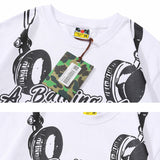 Bathing Ape T Shirt Summer, Ape Man Headphone Letter Print, Short Sleeve T-Shirt